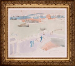 Jean Dufy, acquerello del 1925 sul porto di Le Havre, Francia