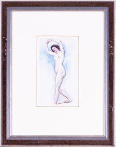 19th Century British pen, watercolour drawing of a nude by William Edward Frost