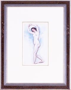 Disegno a penna e acquerello di un nudo di William Edward Frost, Regno Unito, 19° secolo.