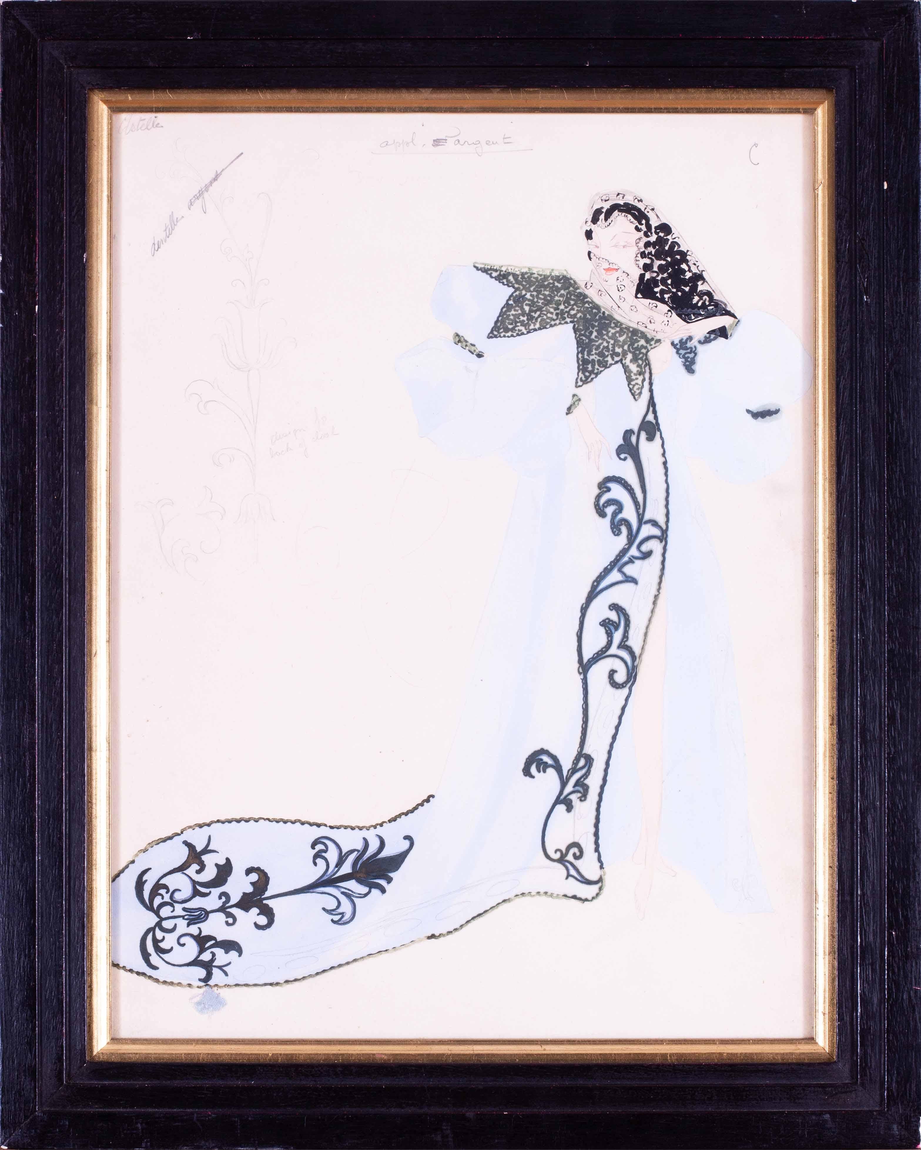 Figurative Art Erte, Romain de Tirtoff  - Art Déco, XXe siècle, mode, création de robes pour Éstelle