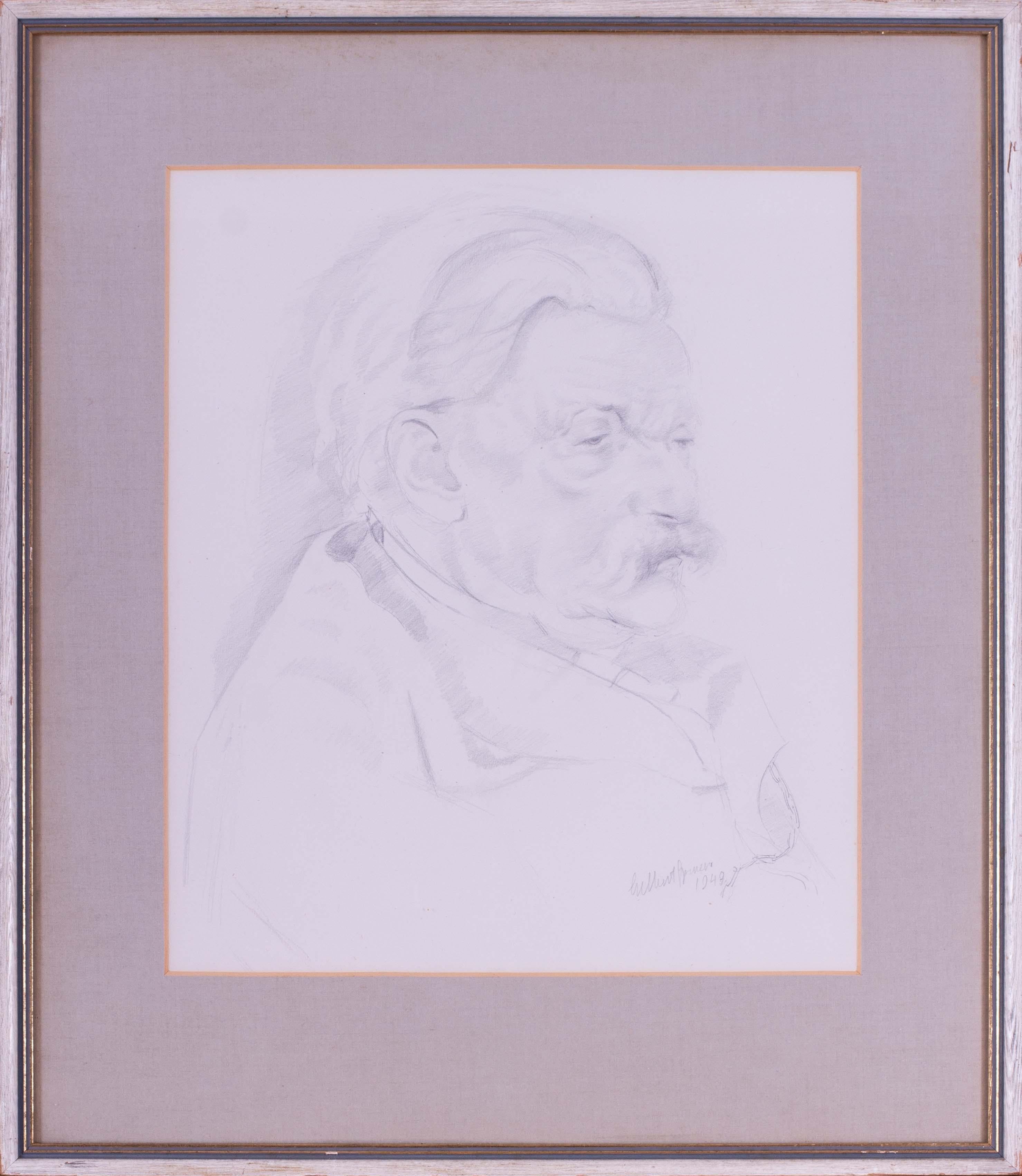 Gilbert Spencer RA, RWS, NEAC Portrait - 20th Century drawing of William Docker Drysdale by Gilbert Spencer