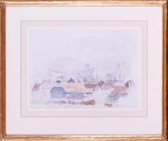 Early 20th Century British watercolour of upper Basildon, Berkshire, UK