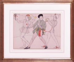 Vintage British, Early 20th Century Art Deco figurative drawing by Averil Burleigh