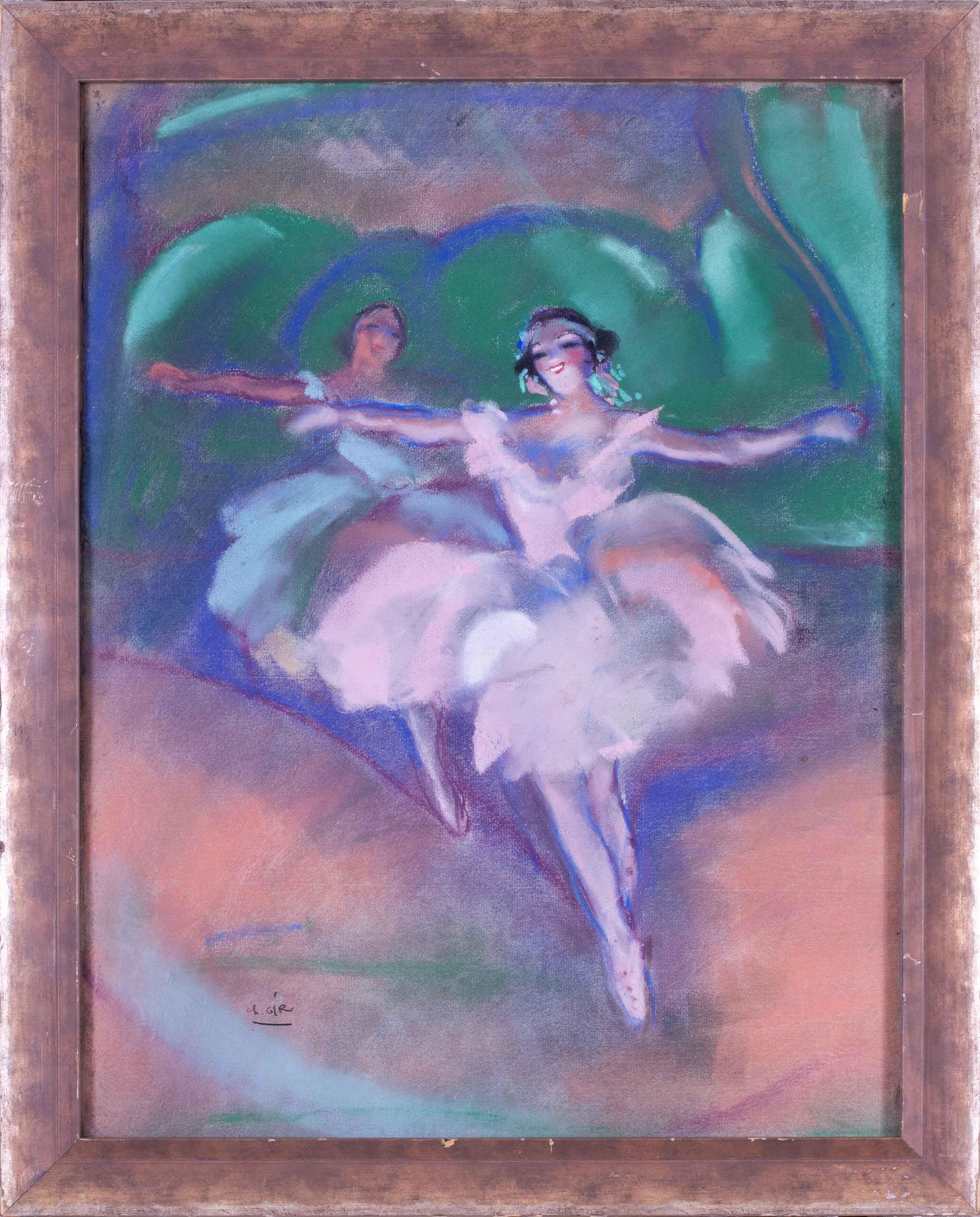 Charles Gir (Franzose, 1883 - 1941)
Ballerinas in Höchstform
Pastell auf Papier
Unterzeichnet "CH. Gir" (links unten)
24 x 18,1/2 Zoll (61 x 46,8 cm.)

Charles Gir wurde am 1. November 1883 in Tours, Frankreich, geboren. Er war ein bekannter Maler,