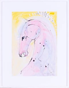 Sven Berlin, modern British, 'Crazy horse', watercolour and gouache