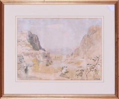 20th Century French Impressionist watercolour painting of Vaison-la-Romaine