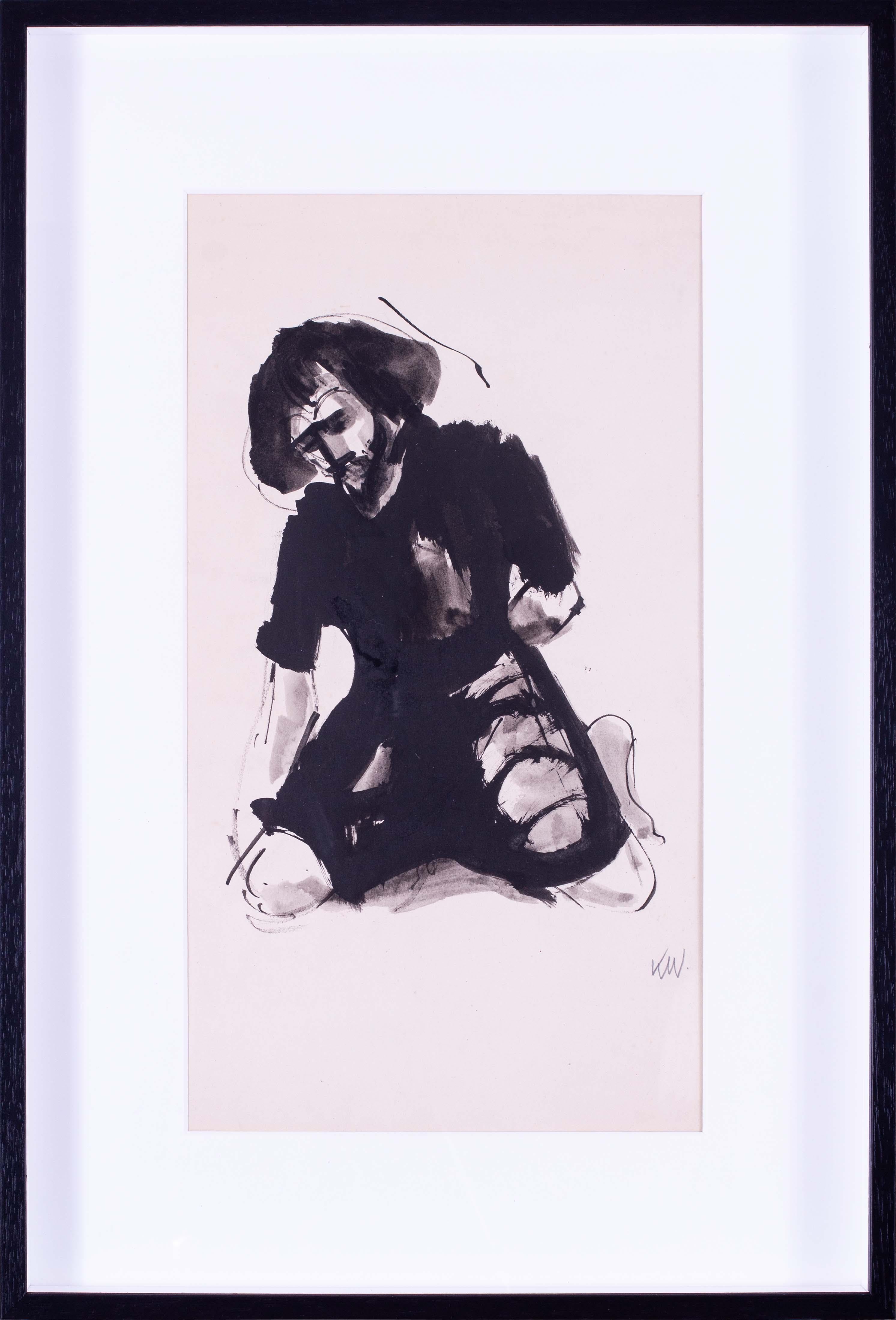 Kyffin Williams OBE RA, pen and ink study, Welsh 20th Century, figurative