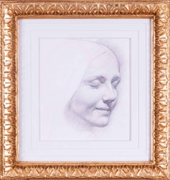 Serenité, par l'artiste britannique du début du 20e siècle Edward Ridley, le visage d'une dame 