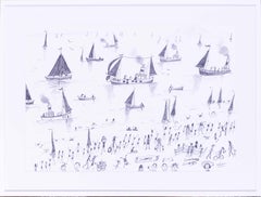 Simeon Stafford pencil drawing of St. Michael's bay, Cornwall, 2012