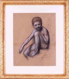 British early 20th Century pastel drawing of Puck, Midsommers Night Dream