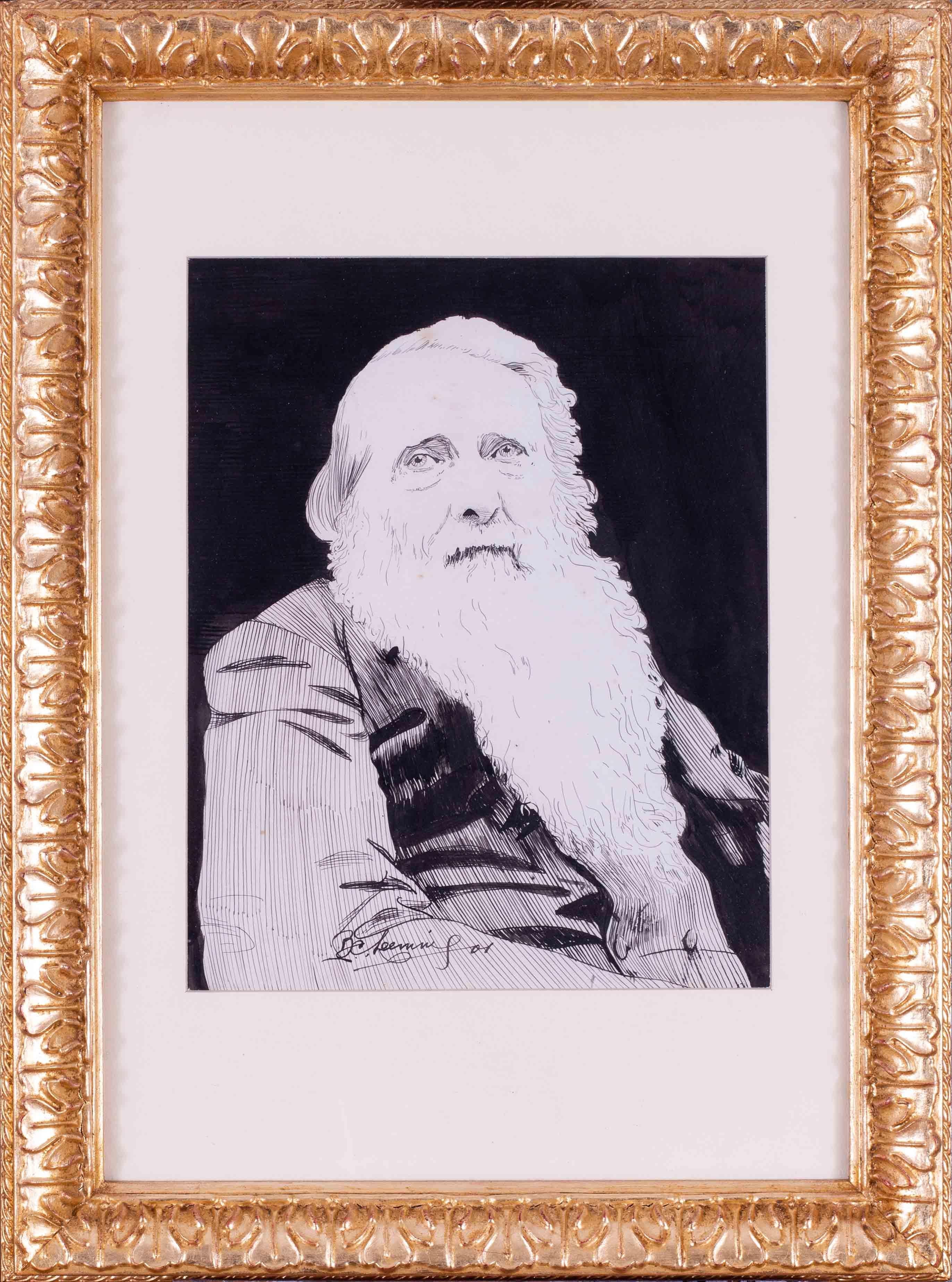 Unknown Portrait - A portrait of John Ruskin by British artist B. C. Leeming, 1901