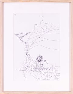 Original Dora Maar, (Picasso's muse) fine ink drawing of travellers, 1998