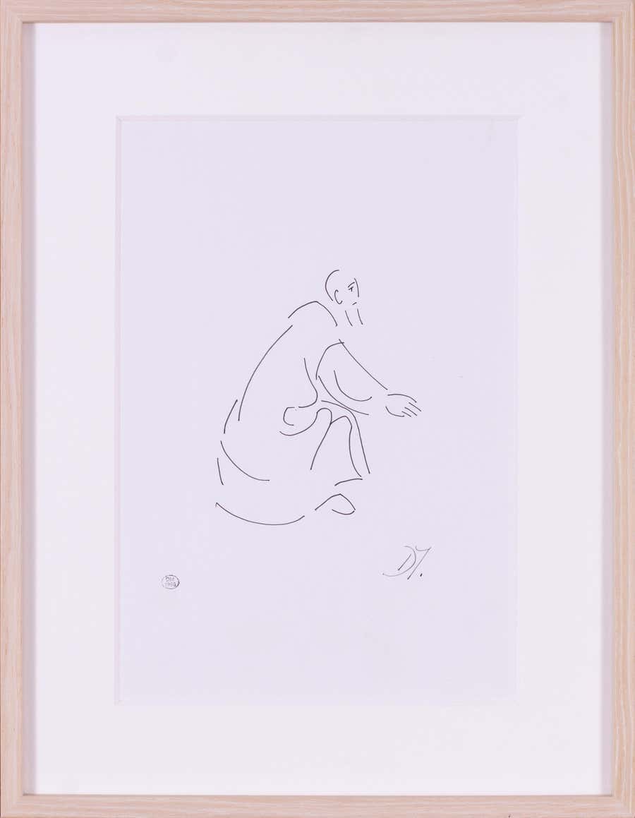 Original Dora Maar, (Picasso's muse) fine ink drawing of a reverent saint, 1998