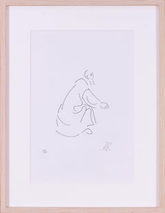 Original Dora Maar, (Picasso's muse) fine ink drawing of a reverent saint, 1998