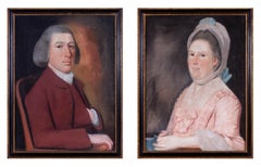 English school, circa 1784 'Mr and Mrs Rogers', pastel on paper, a pair
