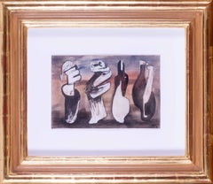 Signiertes und datiertes Aquarellgemälde von Henry Moore, 1981 „Four ideas“