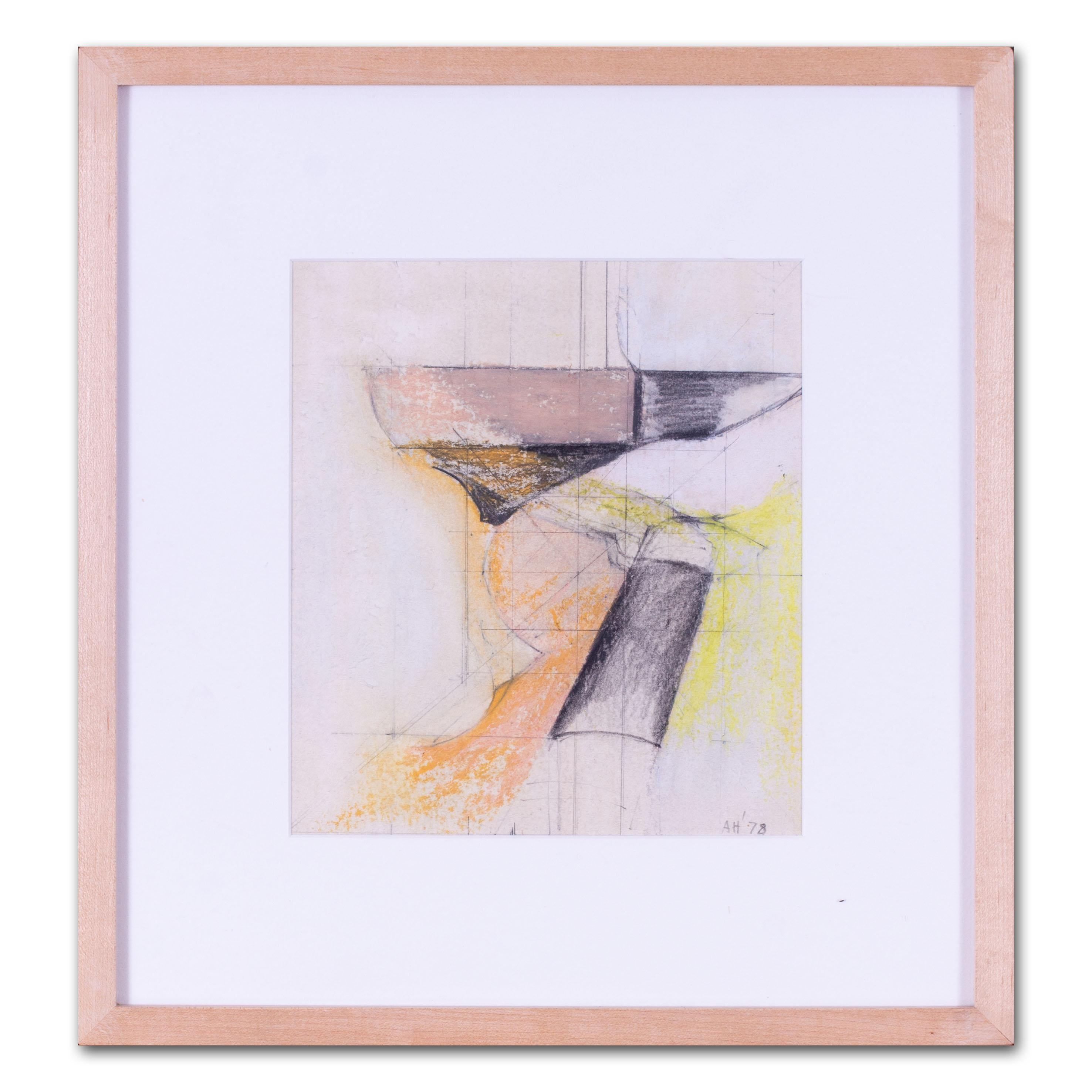Acquerello quadrato astratto dell'artista Modern British Adrian Heath