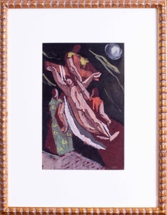 Britisches expressives Aquarell aus der Mitte des Jahrhunderts "The Deposition" von Basil Townes