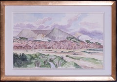 1971 John Northcote Nash acuarela de Vertederos de arcilla china en St. Austell Cornualles
