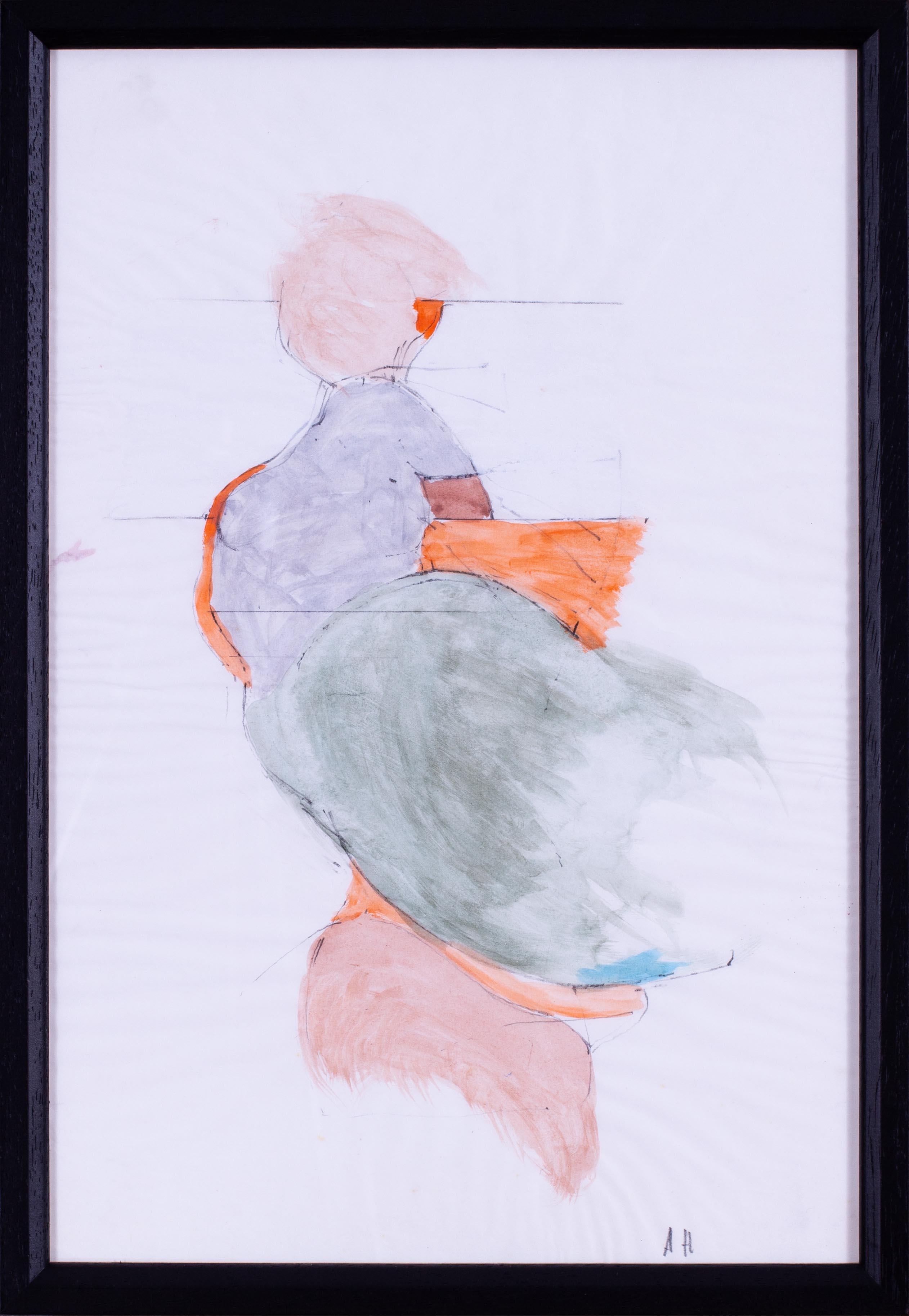 Adrian Heath (británico, 1920 - 1992)
El modelo del artista
Lápiz y acuarela sobre papel
Firmado con las iniciales "AH" (abajo a la derecha)
14.3/8 x 9.1/2 in. (36.5 x 24 cm.)

Esta obra íntima sobre papel de Adrian Heath ofrece una visión