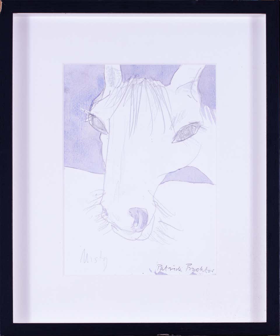 British, Patrick Procktor watercolour of 'Misty', horses head, 20th Century