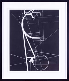 Britisches abstraktes Schwarz-Weiß-Abstraktes von Norman Edgar Hubert aus den 1950er Jahren