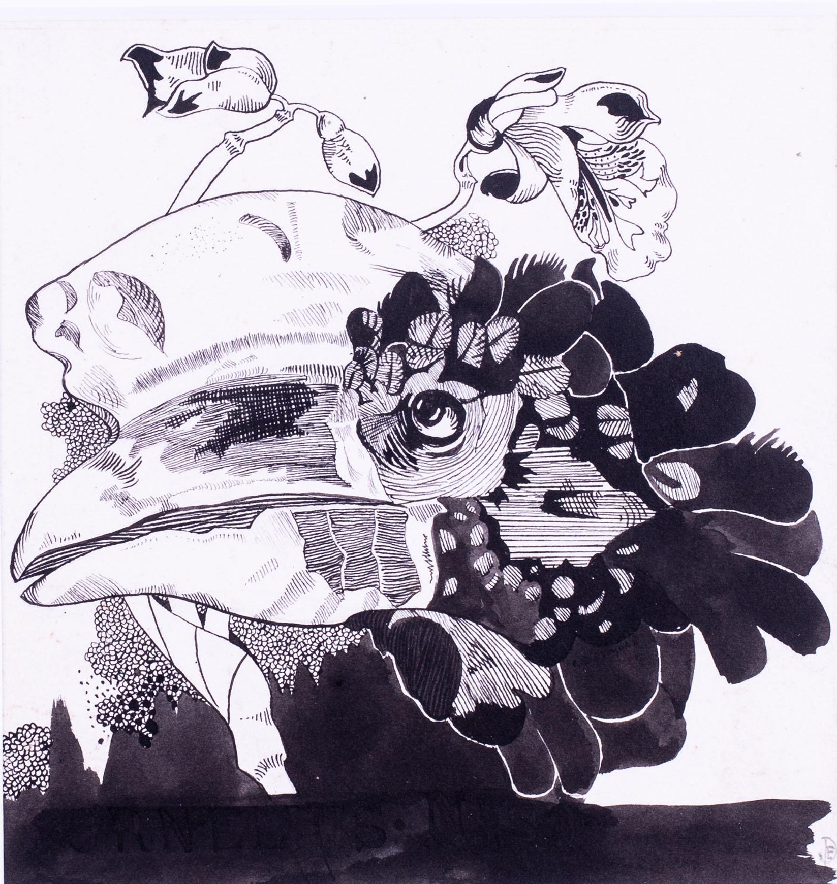 Illustration britannique d'un oiseau corniche par Edward Detmold, début du 20e siècle - Art de Edward Julius Detmold