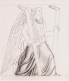 Art-déco-Zeichnung von Jean Dupas: „Der Engel des Lichts“