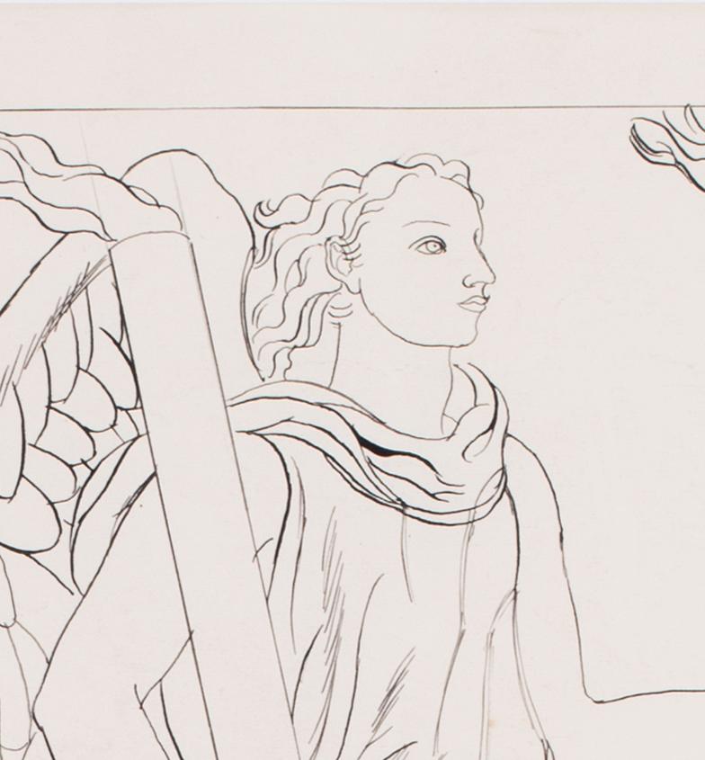 Jean Dupas Art-déco-Zeichnung, „Der Engel des Lichts“ im Angebot 2