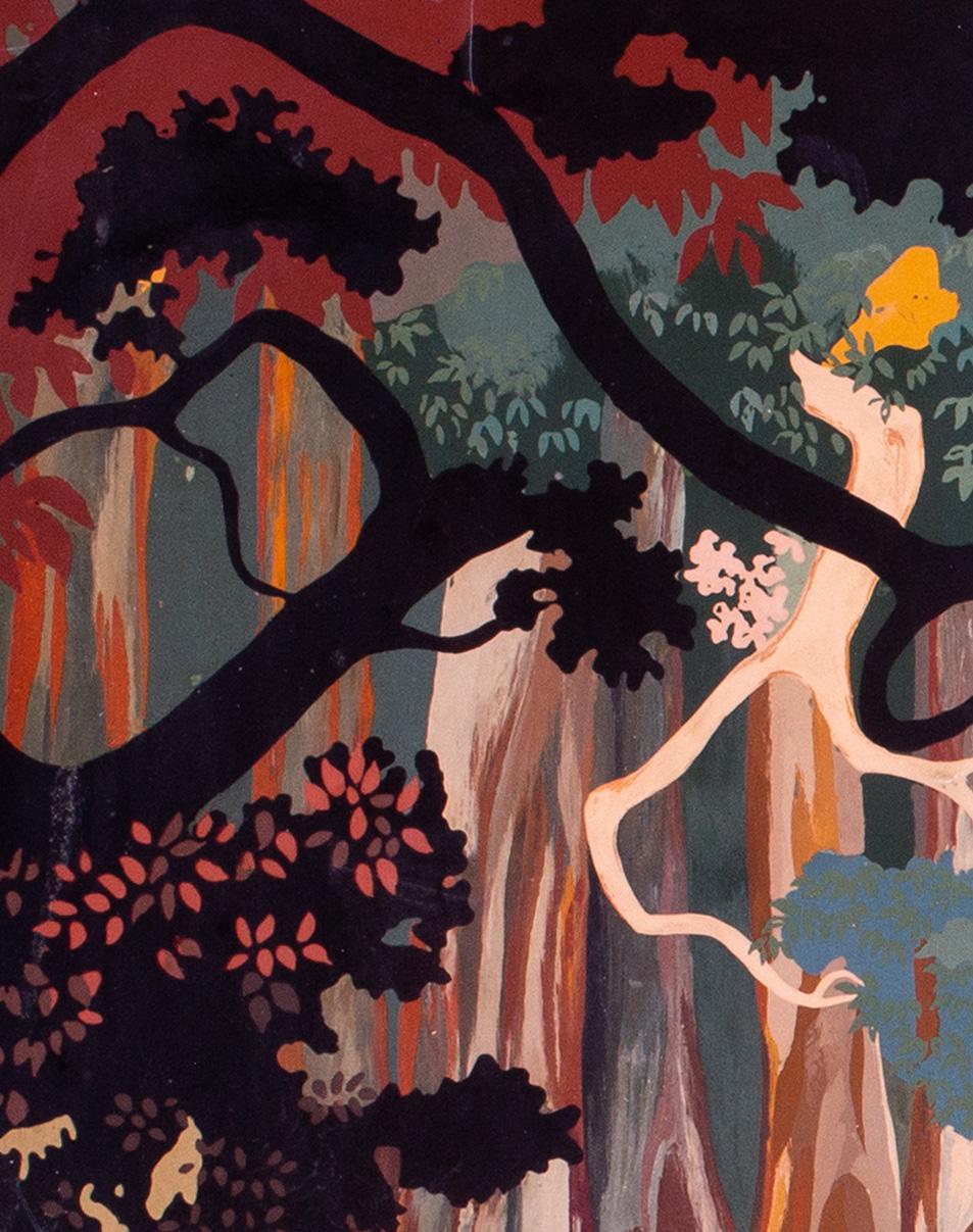 Lê Thy (Vietnamese, 1919 – 1961)
Elephants in the Forest 
Lacquer on panel
Signed ‘Lê Thy’ (lower right)
21.5/8 x 48 in. (65 x 122 cm.) 
