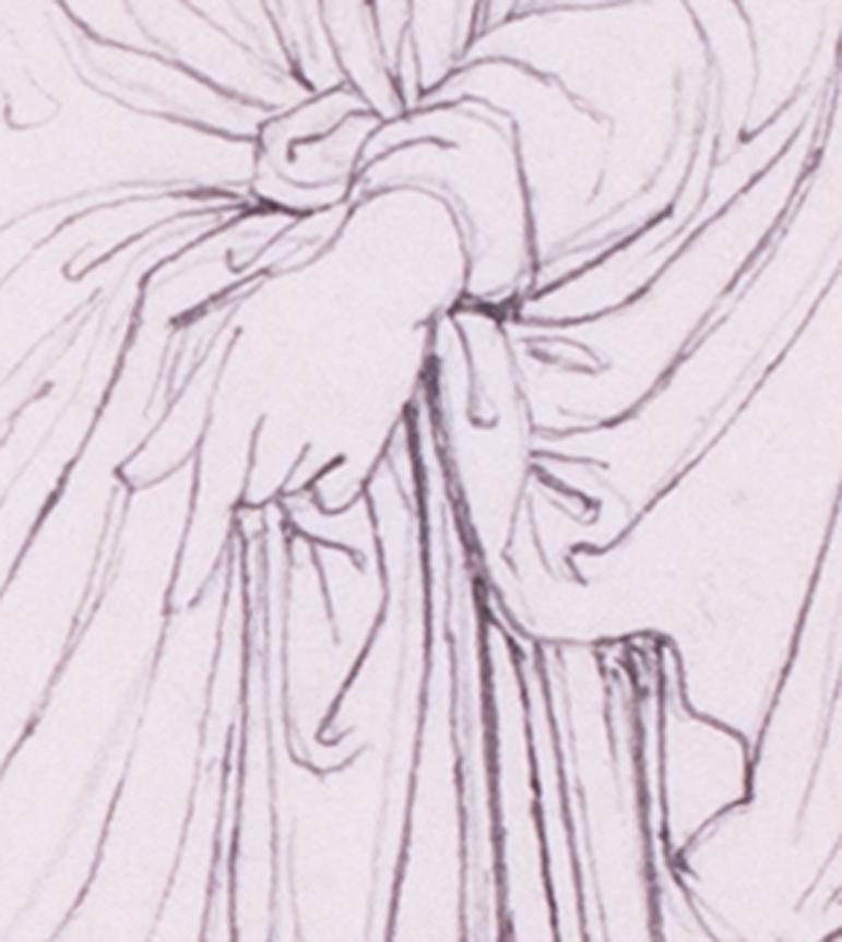 Dessin du 19e siècle attribué à John Flaxman représentant une jeune fille classique. en vente 2