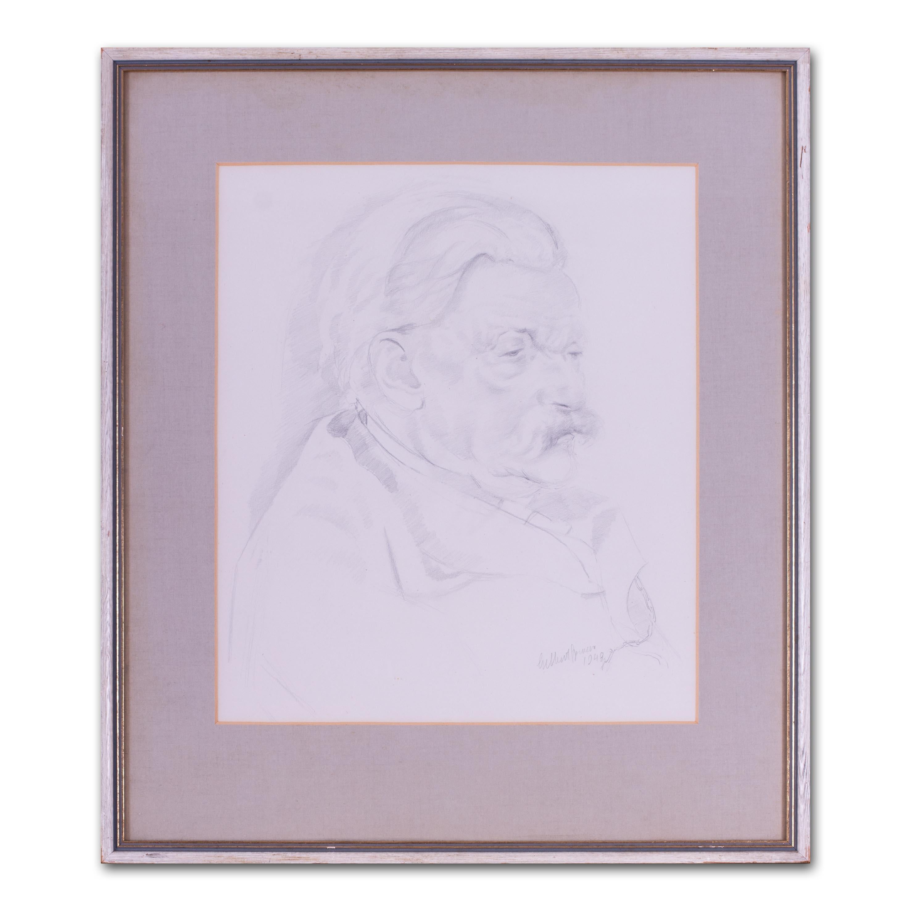 Gilbert Spencer RA, RWS, NEAC (British, 1892-1959)
Portrait of William Dockar Drysdale
pencil
Signed and dated `Gilbert Spencer/ 1949’ (lower right)
15.3/4 x 13 in. (40 x 33 cm.)
