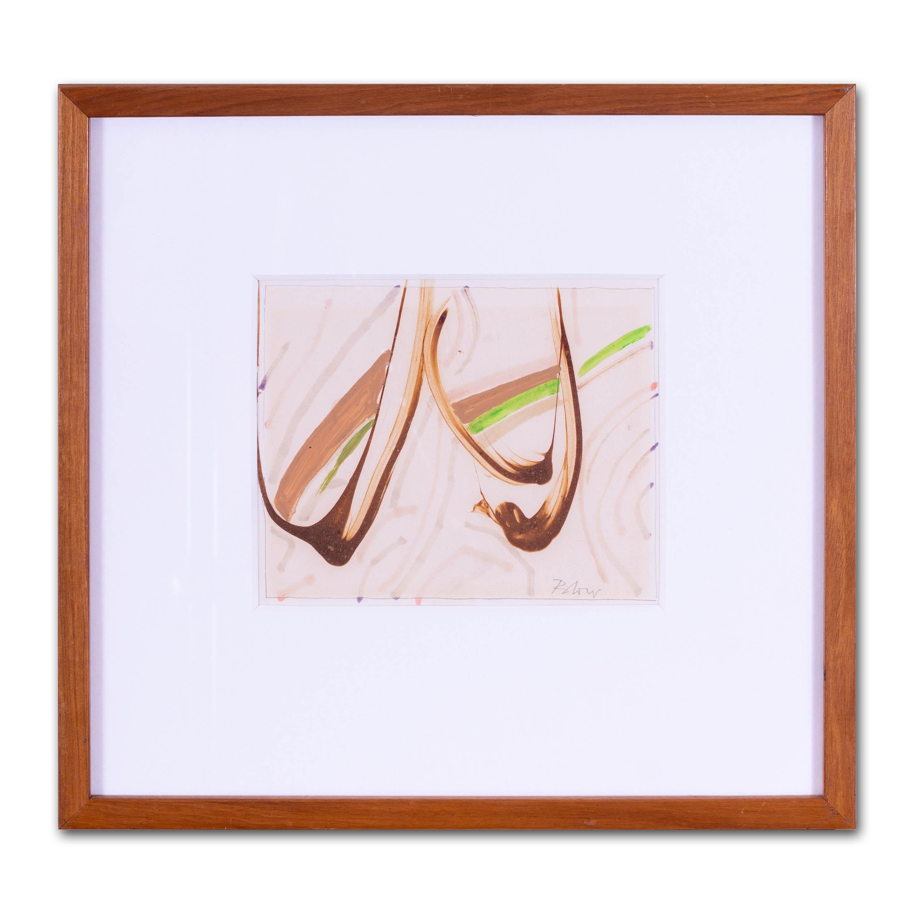 Abstraktes Aquarell von Sandra Blow, signiert, 1970 im Angebot 5