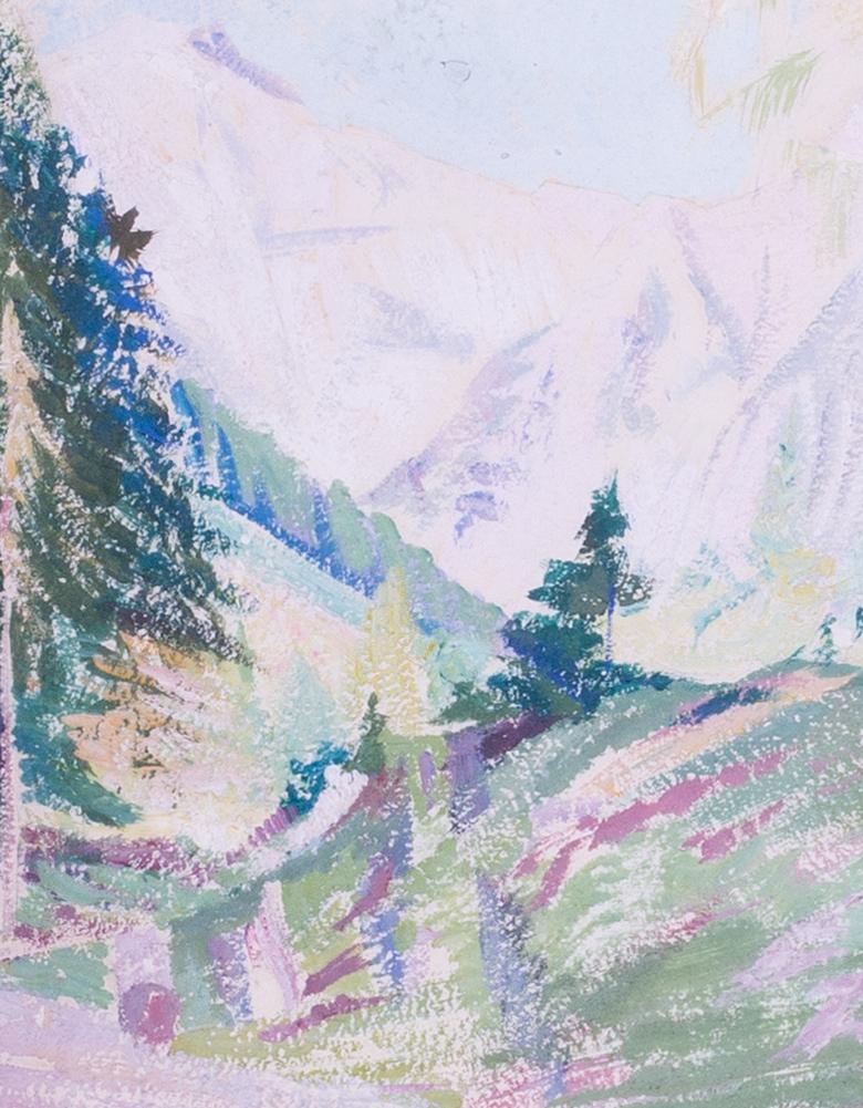 Britisch, 1922, Gouache-Landschaft von Sir William Rothenstein im Angebot 3