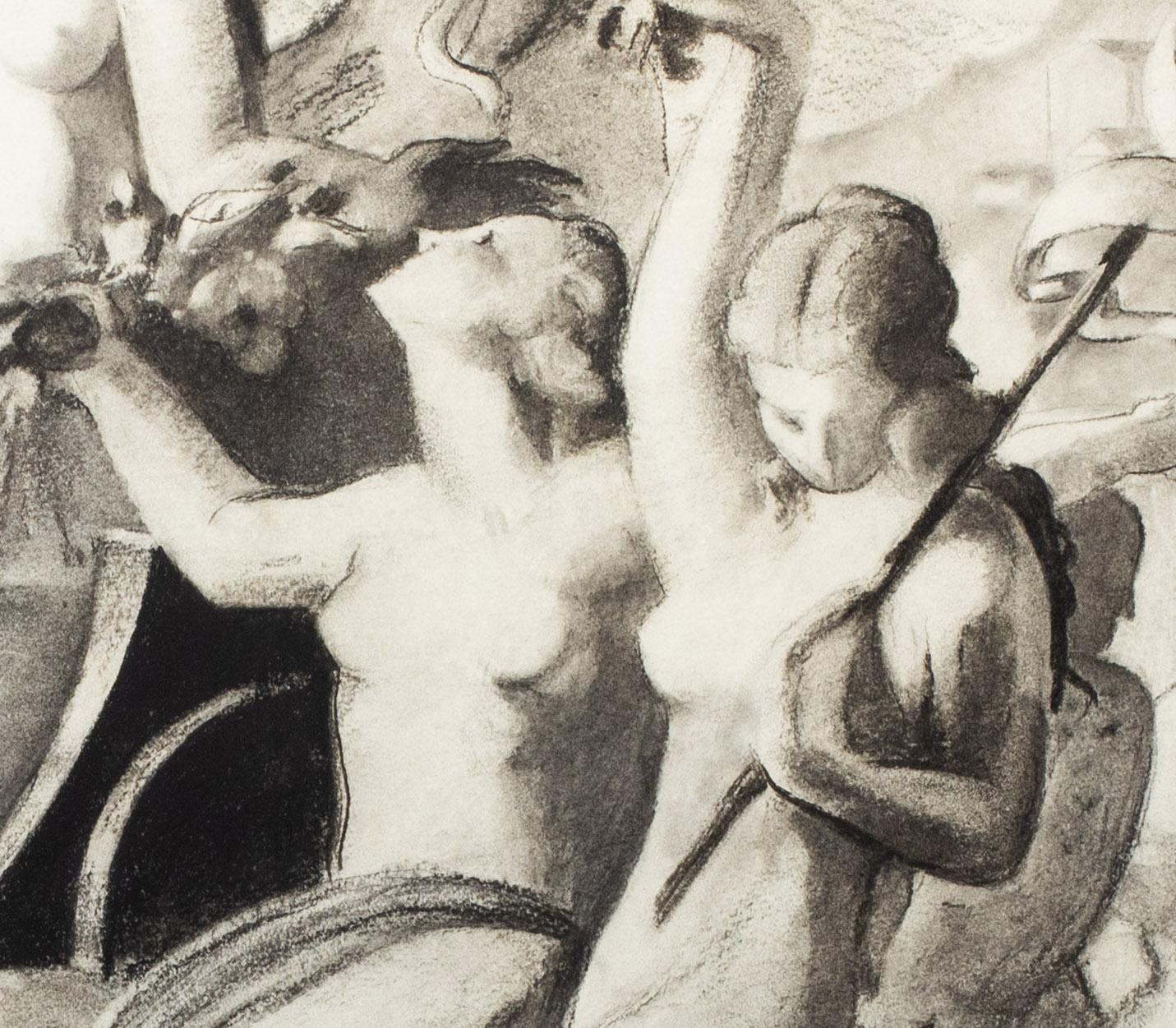 Jean Dupas (French, 1882-1964)
The Triumph of Venus
charcoal on paper
signed and dated '33/JEAN DUPAS' 
(lower right) 
25 x 31.1/8 in. (63.5 x 79 cm.)

Dupas was born in Bordeaux. He won the prix de Rome in 1910. His personal style ranges from