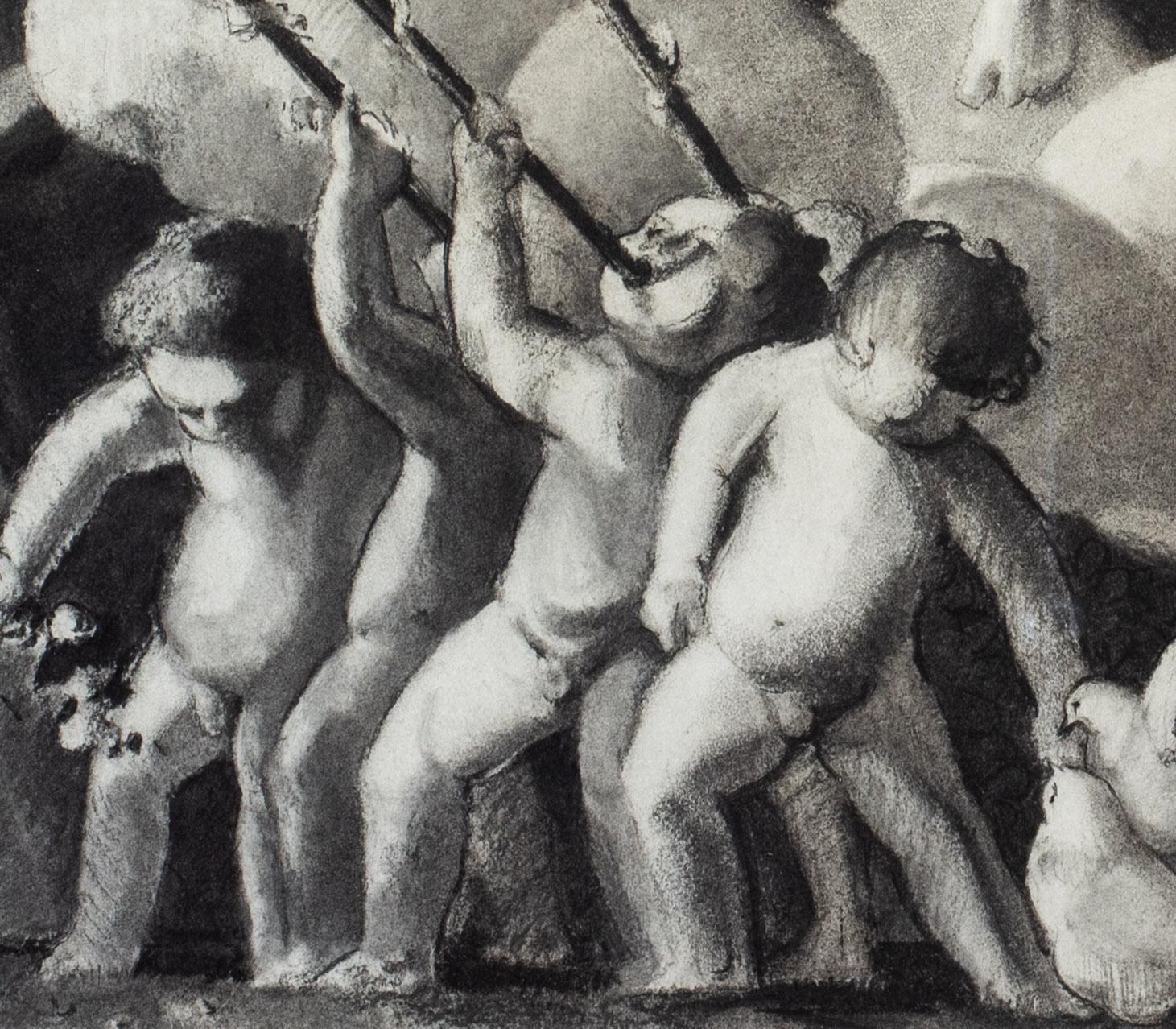 Kohlezeichnung im Art déco-Stil von Jean Dupas aus dem Triumph der Venus, 1933 im Angebot 2
