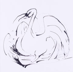 Modern British, 20th Century St. Ives artist, Sven Berlin, Swan landing