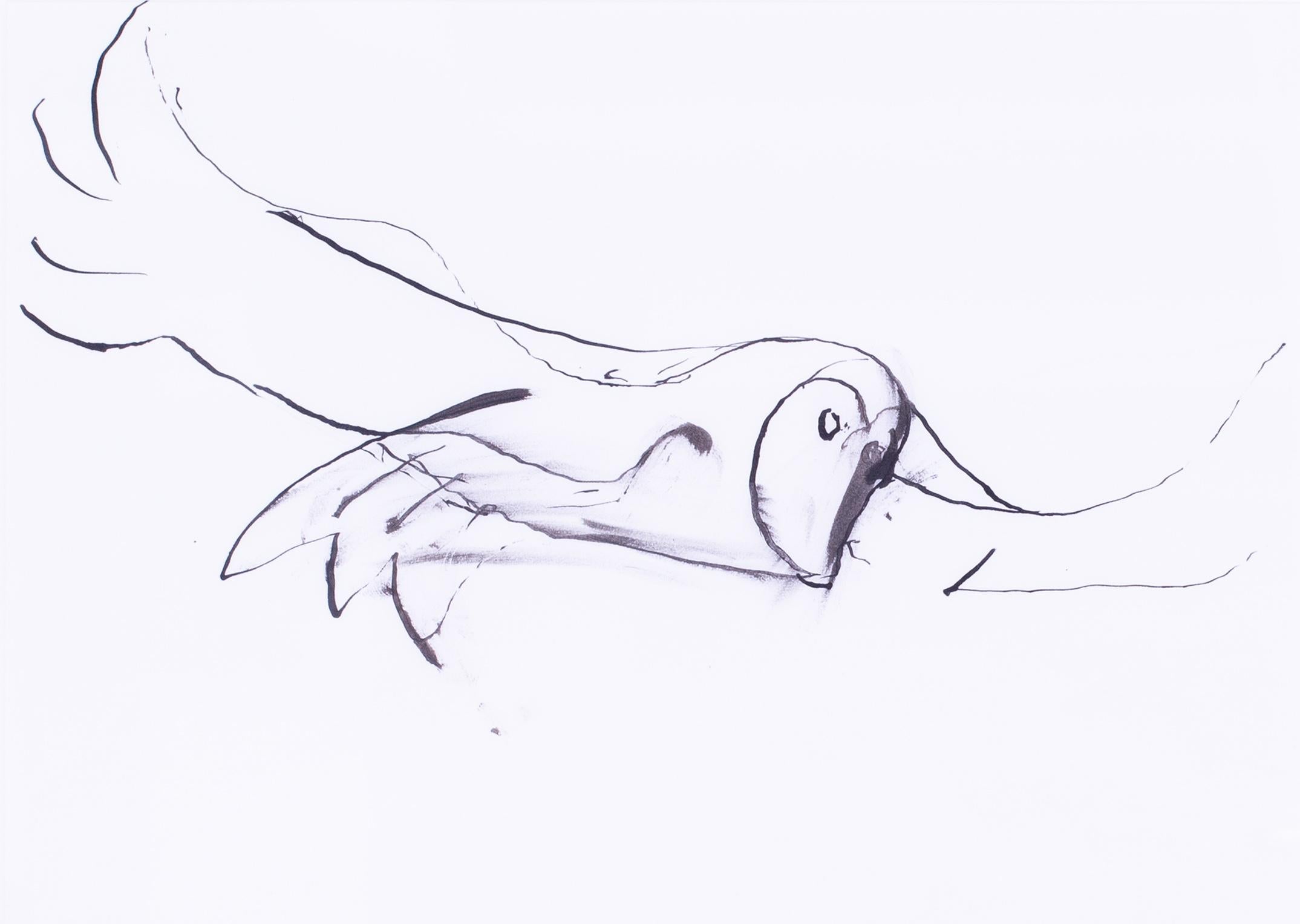 Britannique moderne, artiste de St. Ives du 20e siècle, Sven Berlin, « Hibou en vol » 1