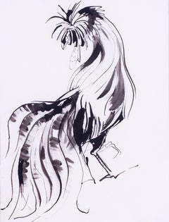 Modern British, artista di St. Ives del 20° secolo, disegno di un cockerell di Sven Berlin