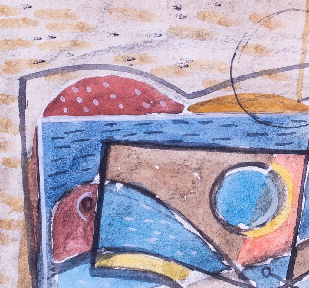 Abstraktes Gouache-Gemälde von William Black „Landscape“ aus der Mitte des 20. Jahrhunderts im Angebot 5