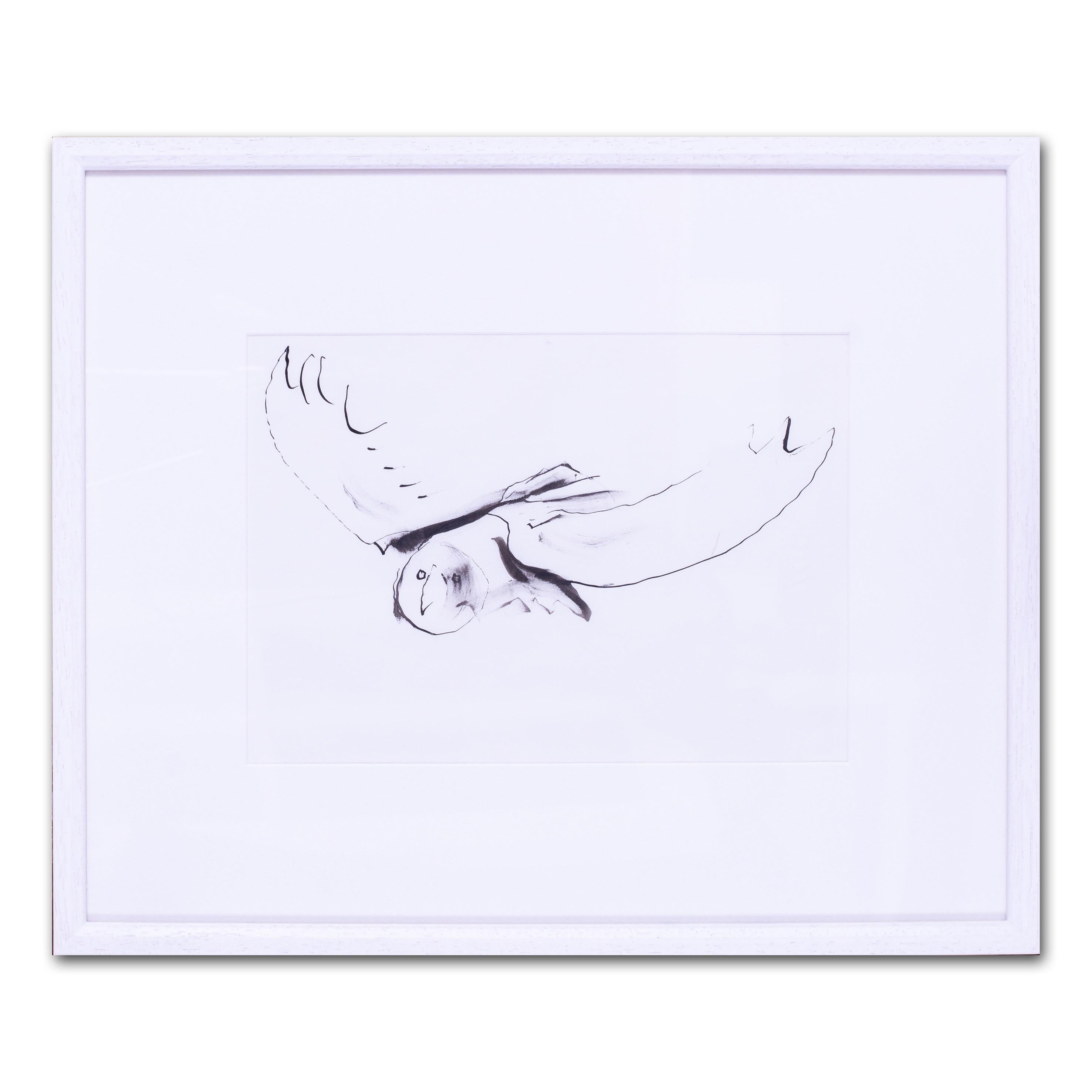 British St. Ives artist Sven Berlin 'Owl in flight' drawing, 20th Century For Sale 1