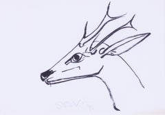 British 20th Century St. Ives artist Sven Berlin 'Stag' drawing