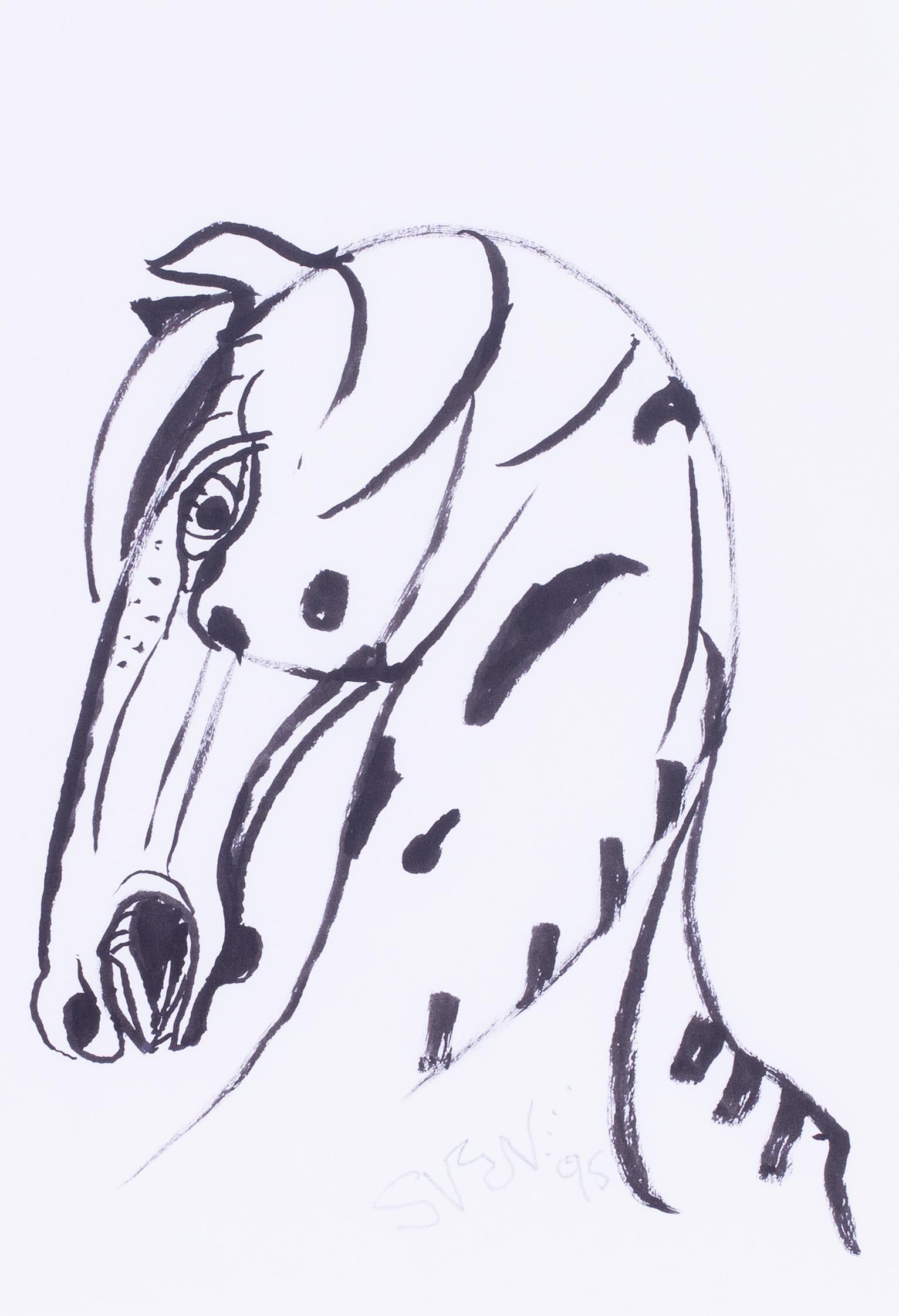 horse face doodle