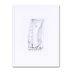 Cornish, St. Ives artist Sven Berlin drawing 'White bird', pen and ink on paper