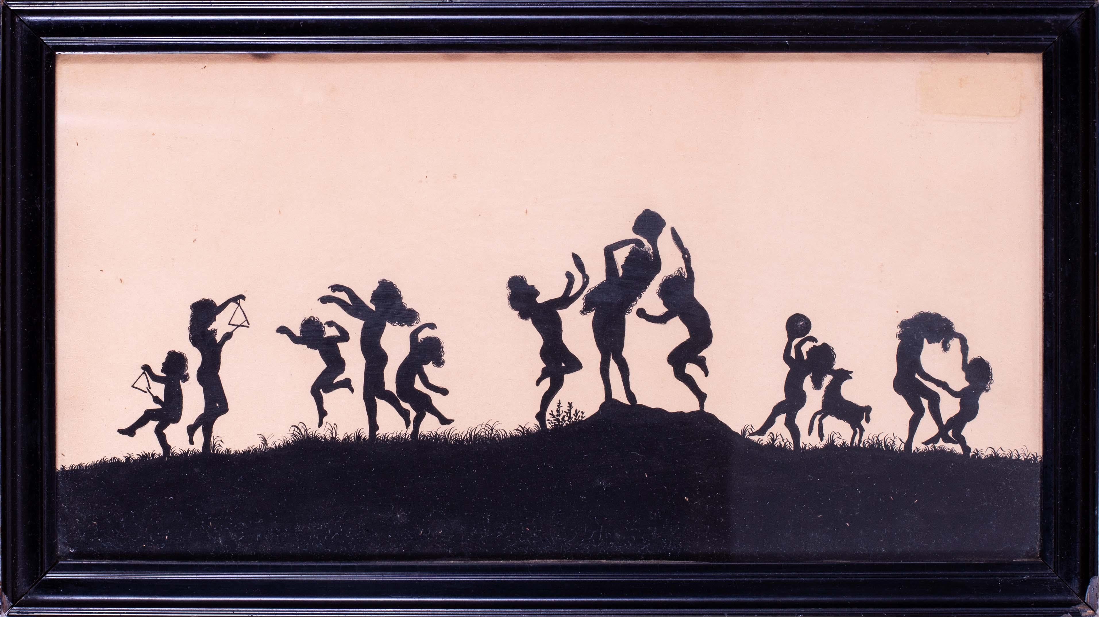 Ein Paar Silhouetten-Tintenbilder einer Märchenprozession aus dem frühen 20. Jahrhundert – Art von Arthur Rackham