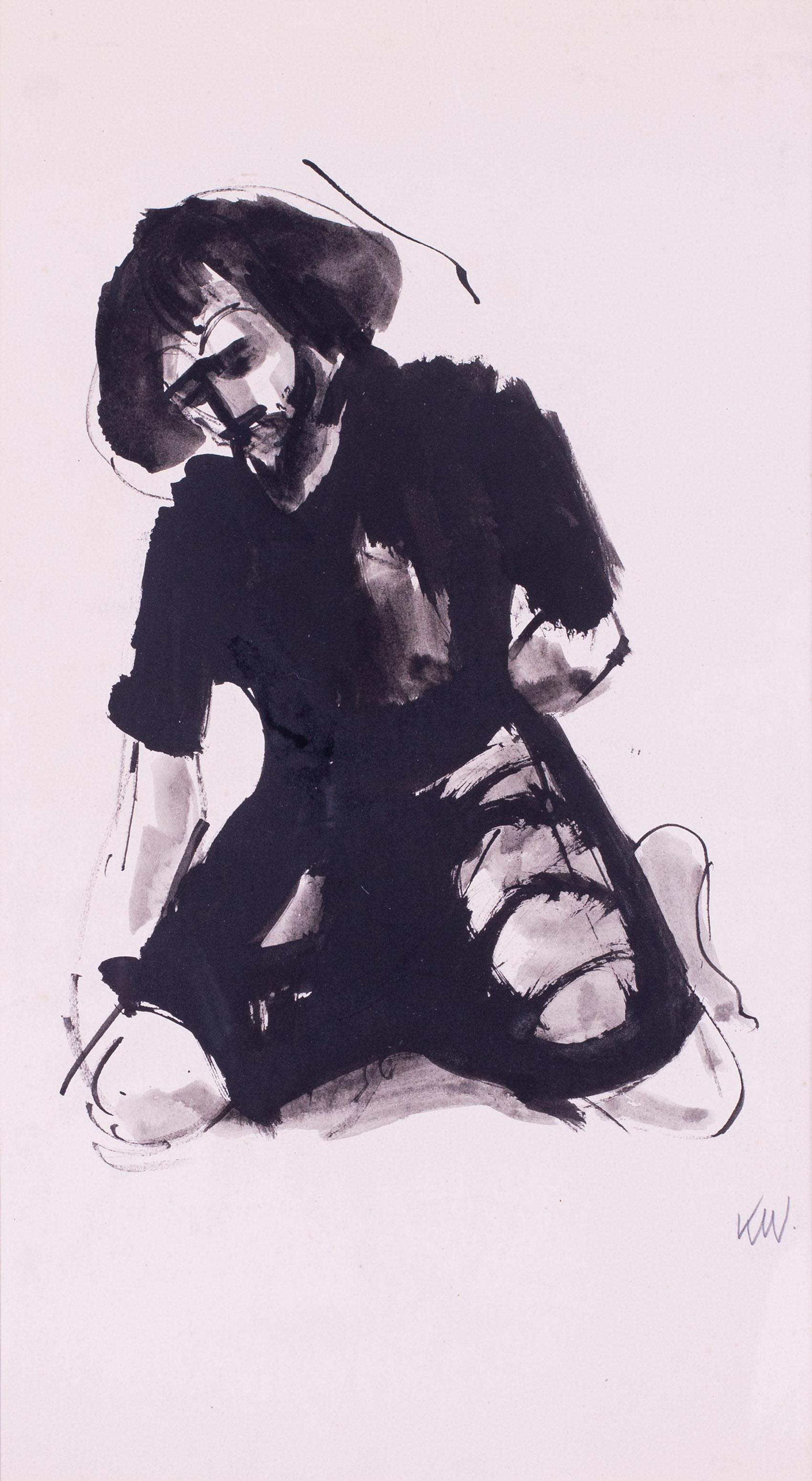 Kyffin Williams OBE RA, pen and ink study, Welsh 20th Century, figurative - Art by Sir John Kyffin Williams OBE, RA