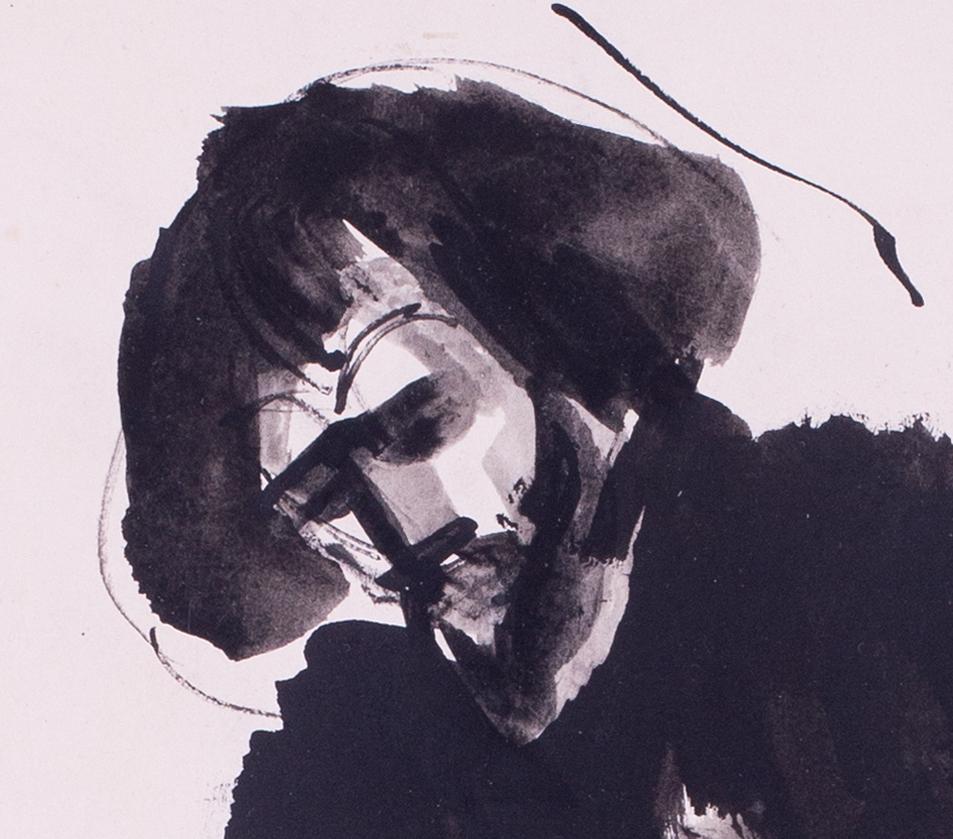 Kyffin Williams OBE RA, étude au stylo et à l'encre, Welsh 20th Century, figuratif - Gris Figurative Art par Sir John Kyffin Williams OBE, RA