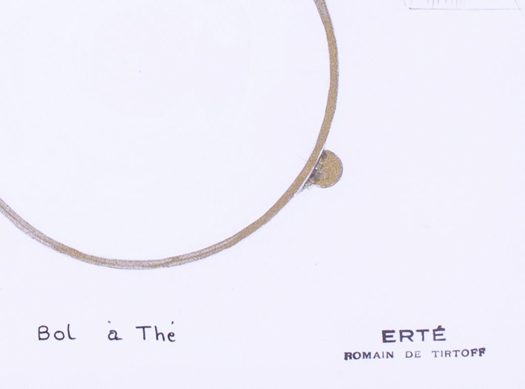 Conception originale de thé et cafetière Art déco par Erte, Romain de Tirtoff - Gris Still-Life par Erte - Romain de Tirtoff
