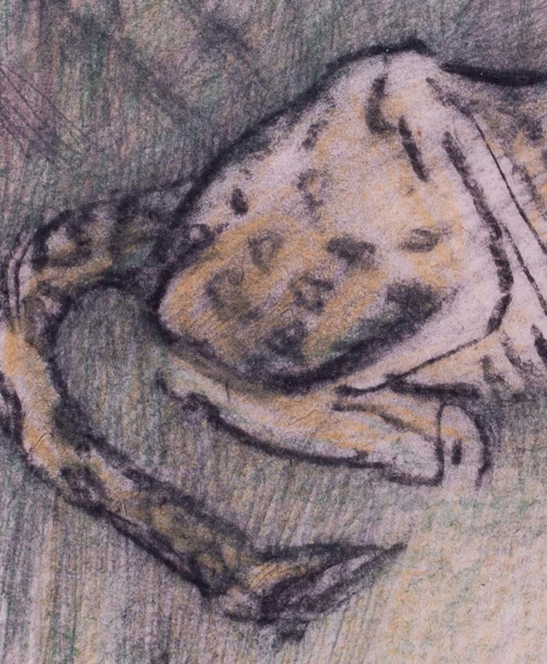 Crouching Leopard drawing by British 20th Century artist Elsie Marian Henderson For Sale 4