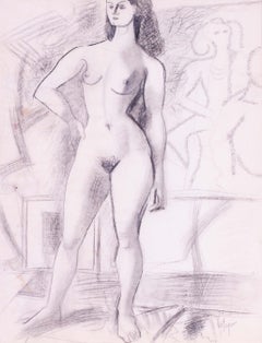 Französische postimpressionistische Aktzeichnung der französischen Künstlerin Latapie aus dem 20. Jahrhundert